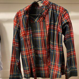 Plaid button down top